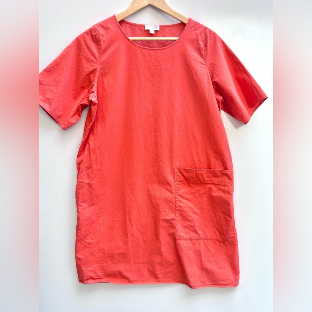 Cos Solid Orange Structured Short Sleeve Dress Bi… - image 2